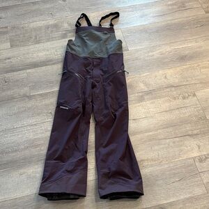 Patagonia Dark Purple and Gray SnowDrifter Bibs, Men’s Size Small